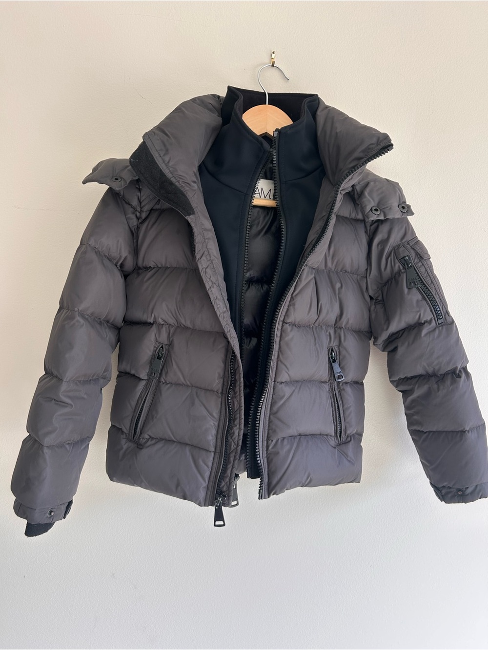 SAM Gray Puffer Jacket with Hood